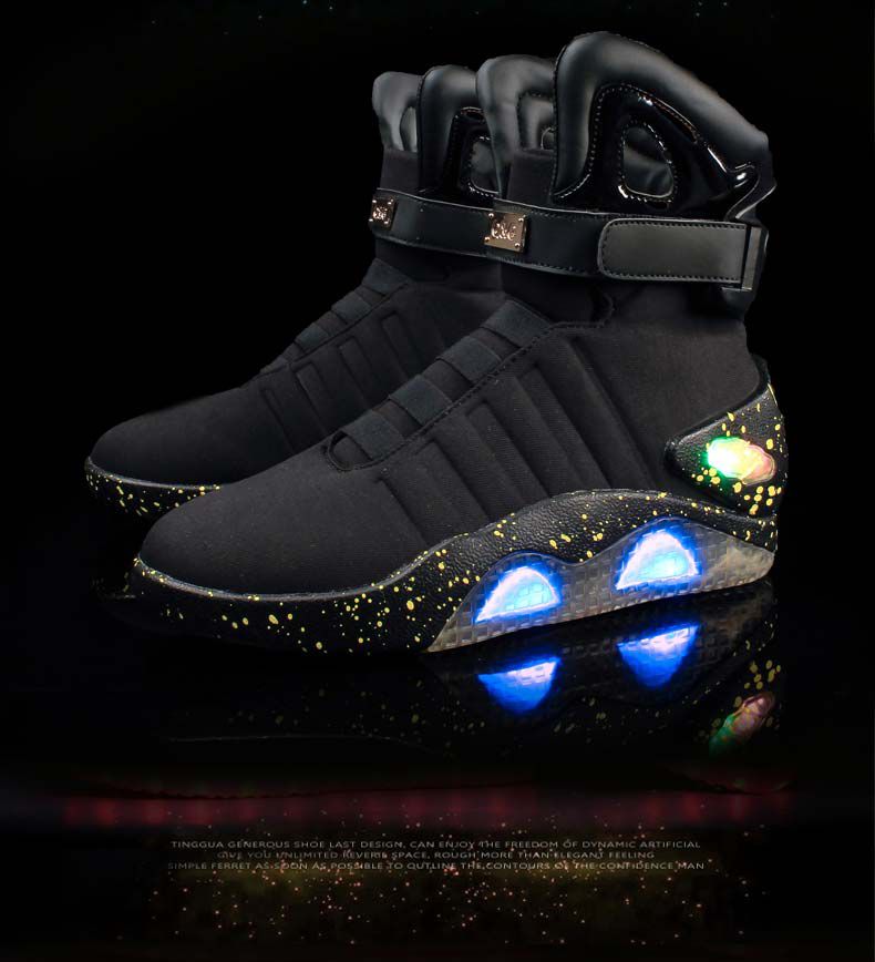 Mr.SHOES 004 LED Future Black Air Mag Brand Limited Edition Back to The Future Running Shoes Black: Buy Online at Best Price Snapdeal