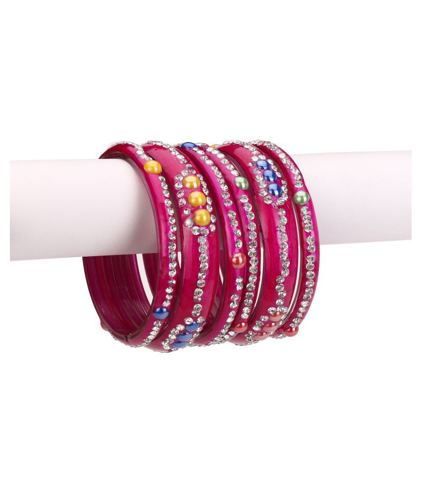     			AFAST  Red Color 2 Kada & 4 Bangle Set decorative & Stones With Safety Box-DL_2.6