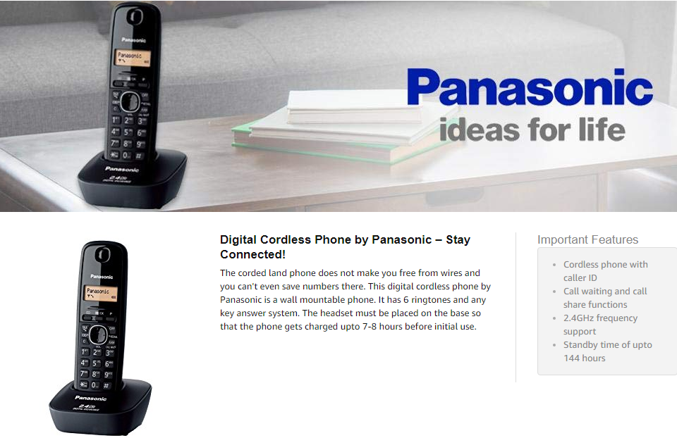 Buy Panasonic KX-TG8051 Cordless Phone Online at Best 