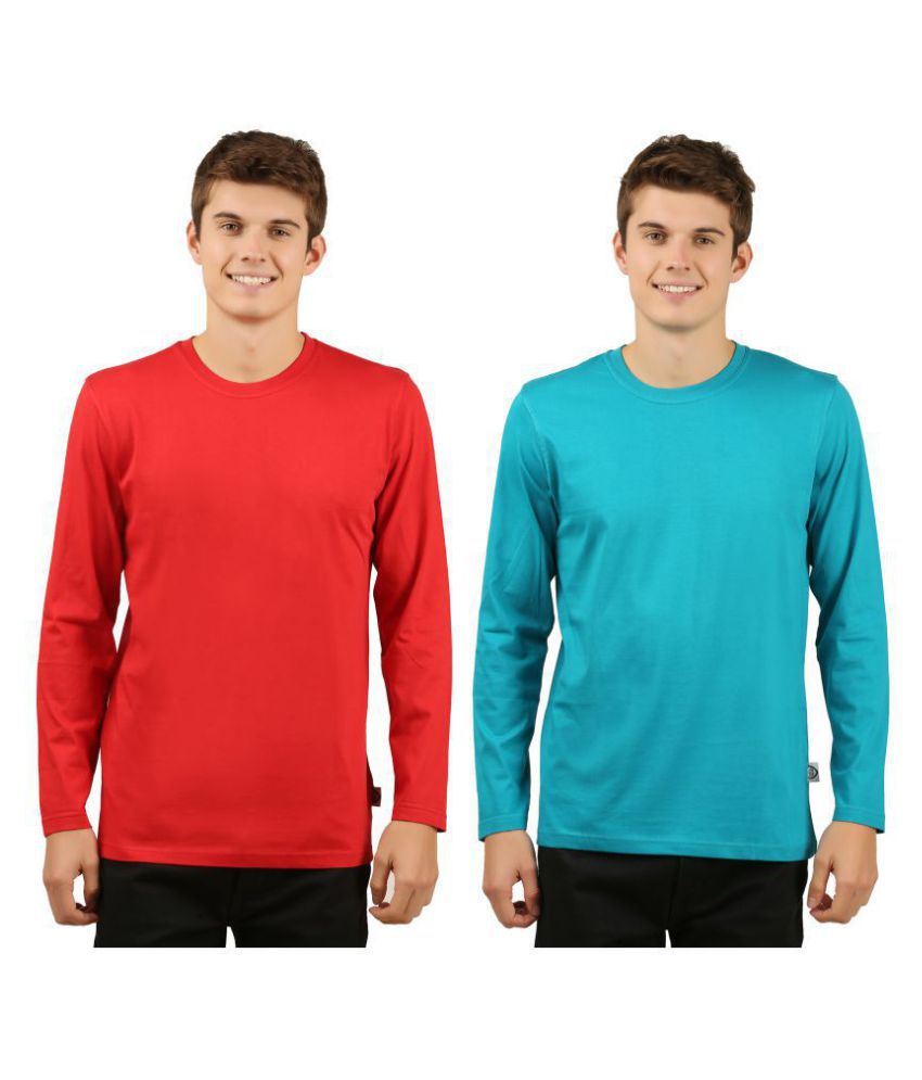     			Zebu Red Full Sleeve T-Shirt Pack of 2