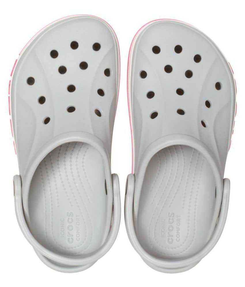 gray lined crocs