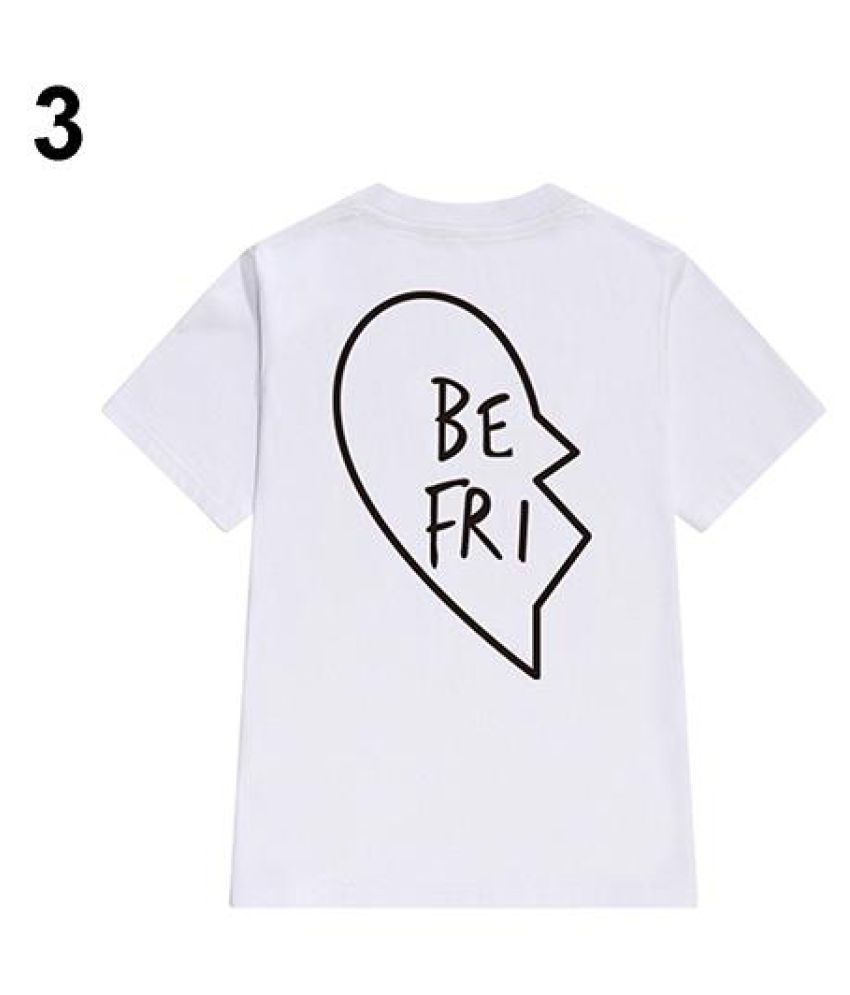 Buy Fashion Women Best Friend Print Love Heart Short Sleeve Casual T Shirt Bff Tees Online At Best Prices In India Snapdeal