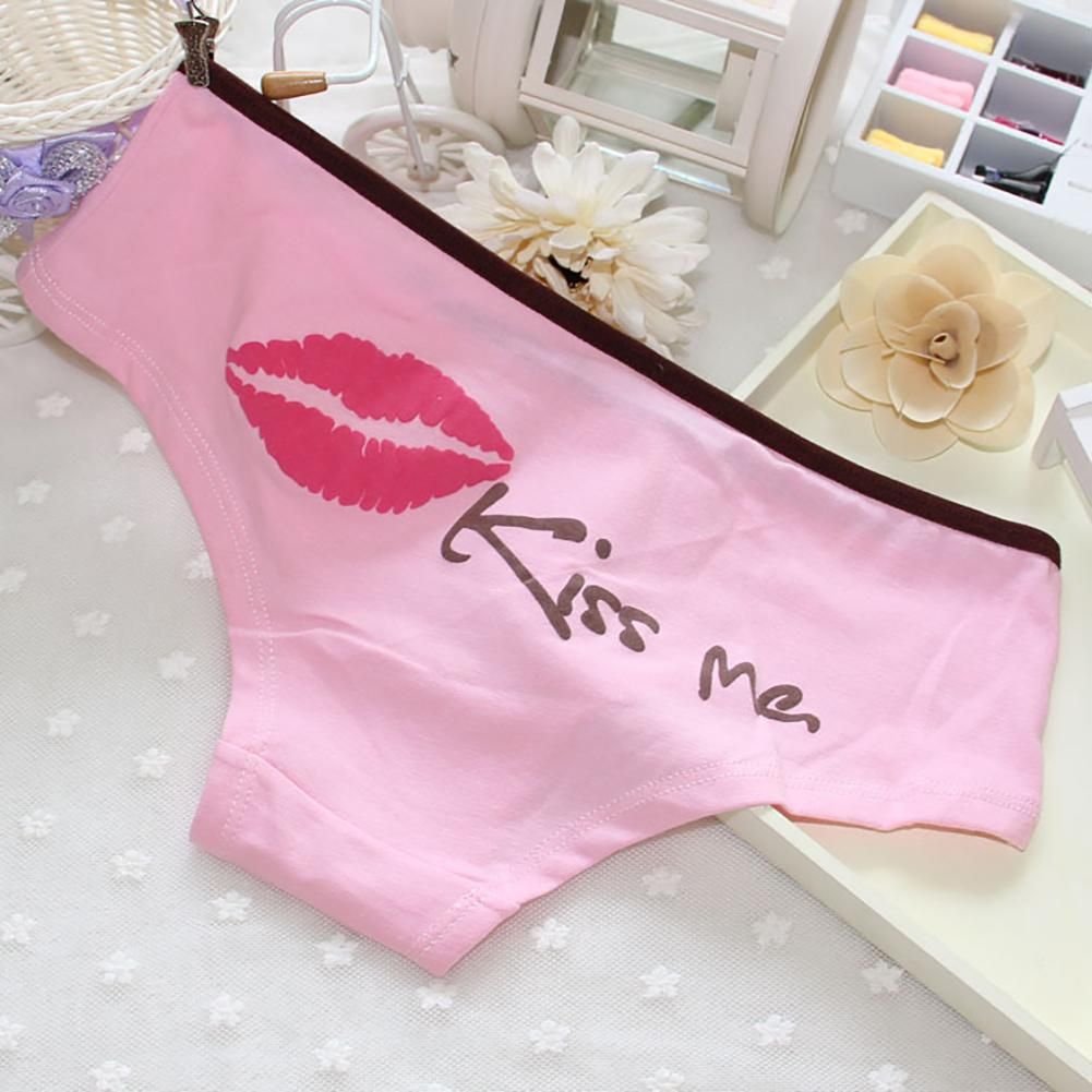 Buy Womens Fashion Sexy Lip Kiss Me Print Cotton Panties Briefs Knickers Underwear Online At 6400