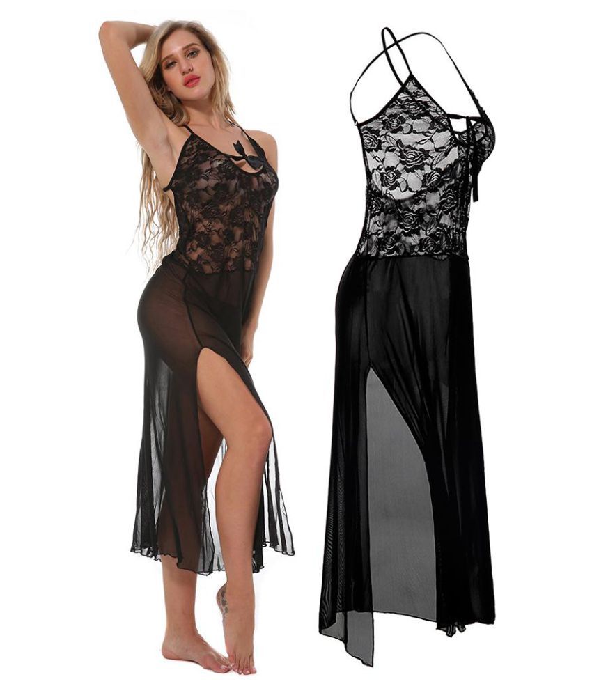 Buy Lady Sexy Honeymoon Backless See Through Rose Lace Dress G String Sleepwear Online At Best