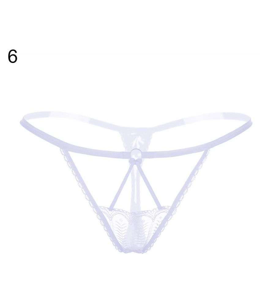 Buy Sexy Lace Strap G-String Hollow out Elastic Thong Underwear Women's ...