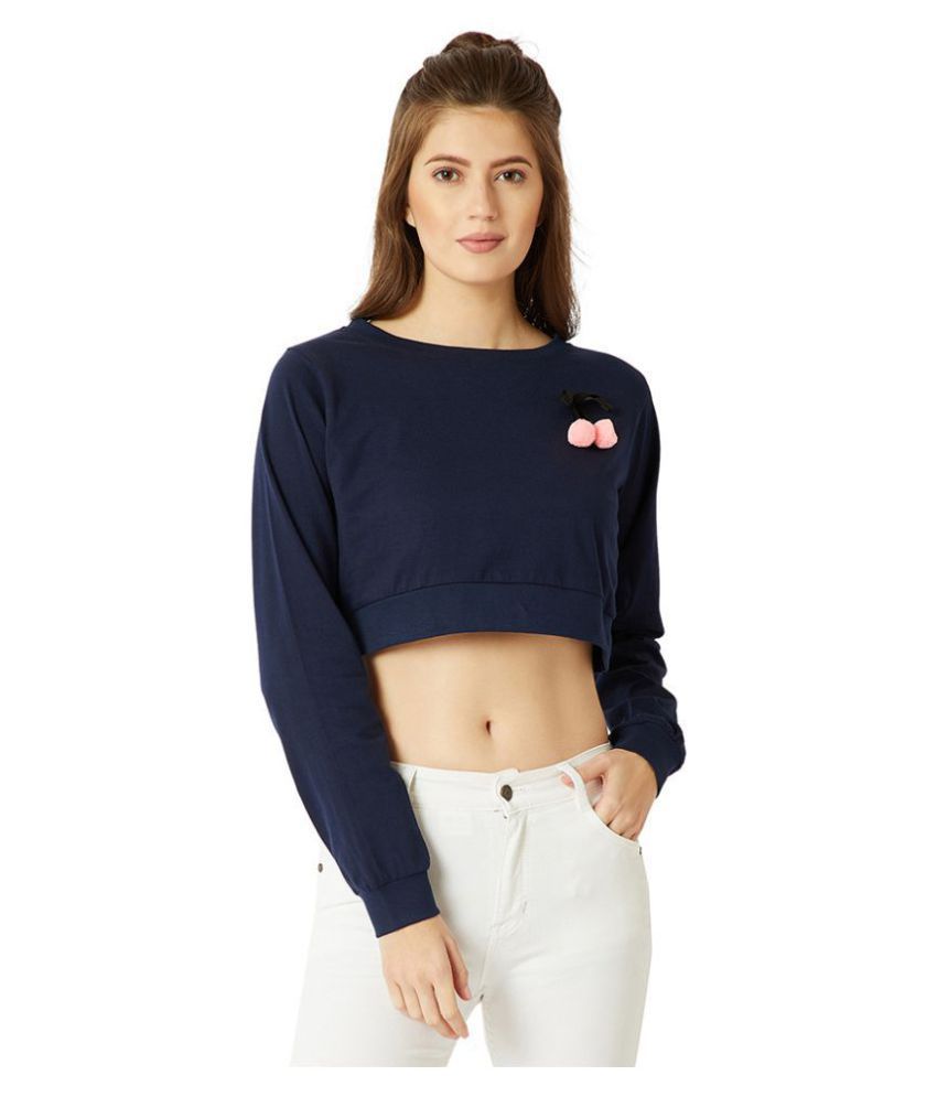     			Miss Chase - Blue Cotton Women's Crop Top ( Pack of 1 )