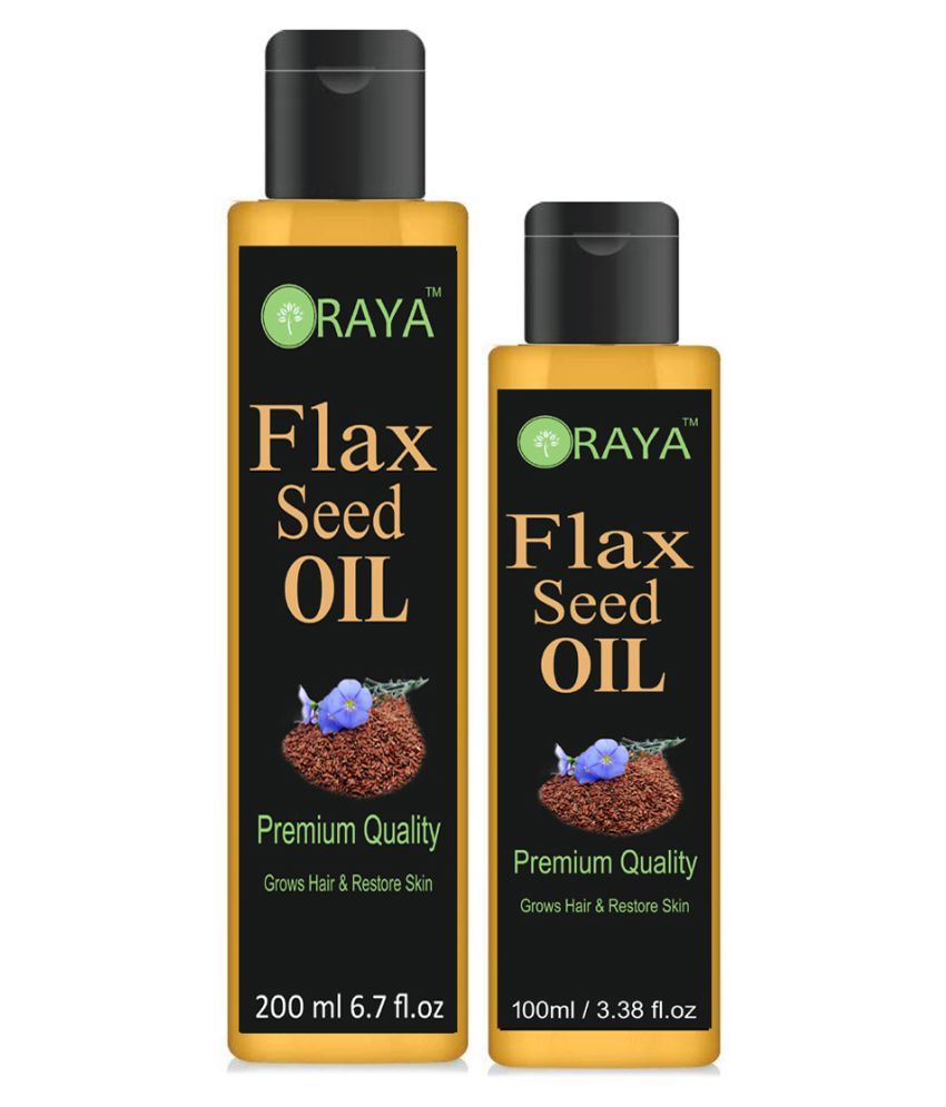     			ORAYA Premium Flaxseed Oil (300 ml) 100% Pure & Natural (200+100) ml 300 ml Pack of 2