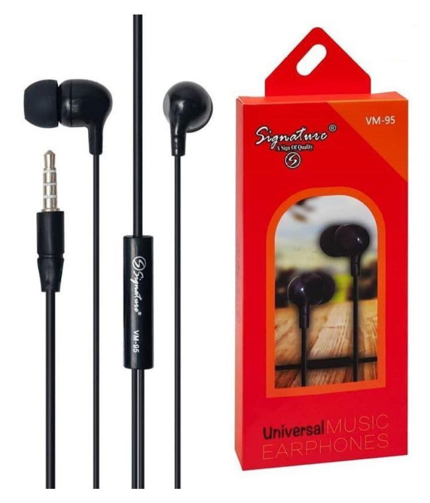     			Signature VM95 In Ear Wired Earphones With Mic-Compatible with Samsung, I phone,Mi , all others