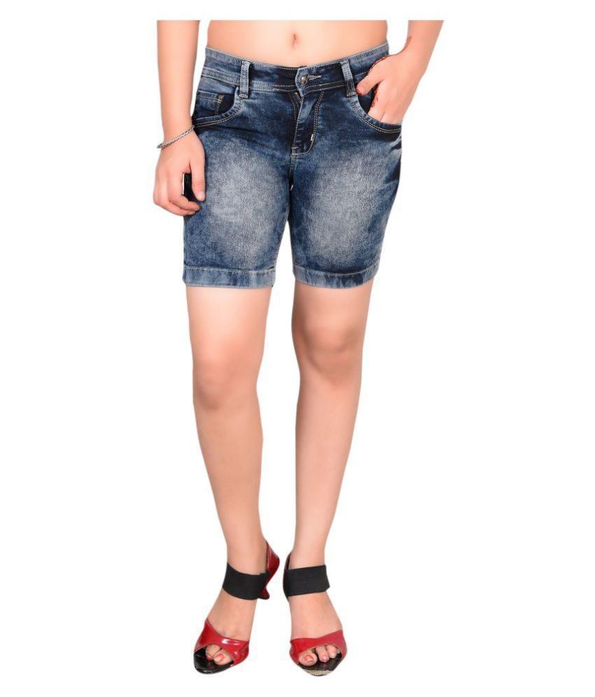 Buy Fourgee Denim Skorts - Black Online at Best Prices in India - Snapdeal