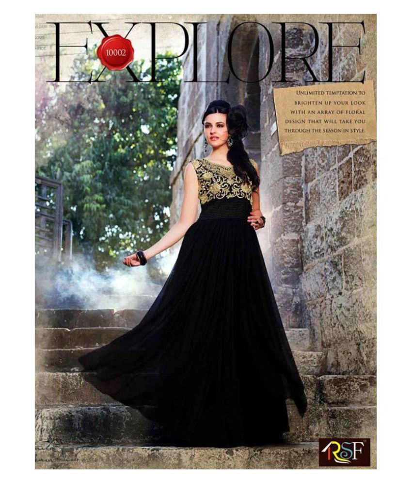 black gown with net sleeves