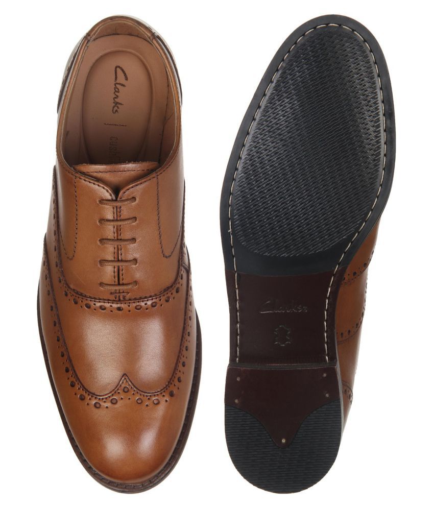 Clarks Brogue Genuine Leather Brown Formal Shoes Price in India- Buy ...