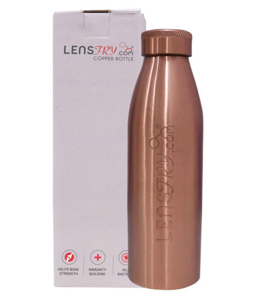  PURE COPPER BOTTLE Brown 500 ml Copper Water Bottle Set of 1:  Buy Online at Best Price in India - Snapdeal