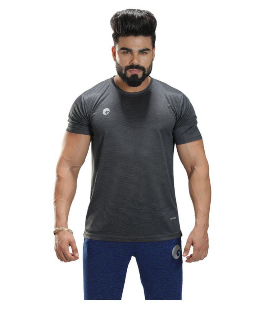     			Omtex - Grey Melange Polyester Regular Fit Men's Sports T-Shirt ( Pack of 1 )