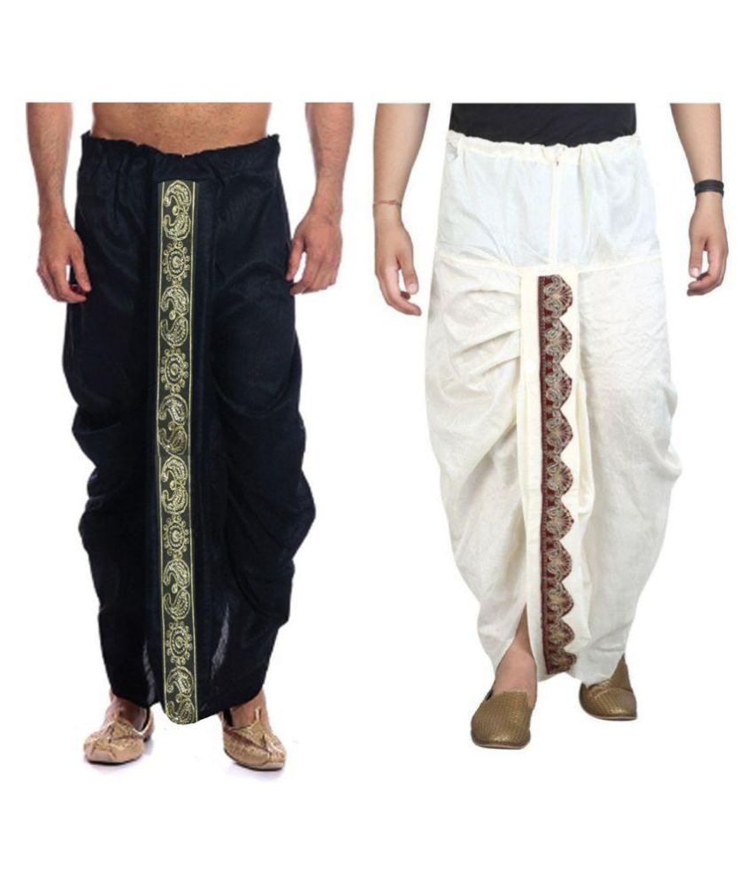 black shirt & dhoti