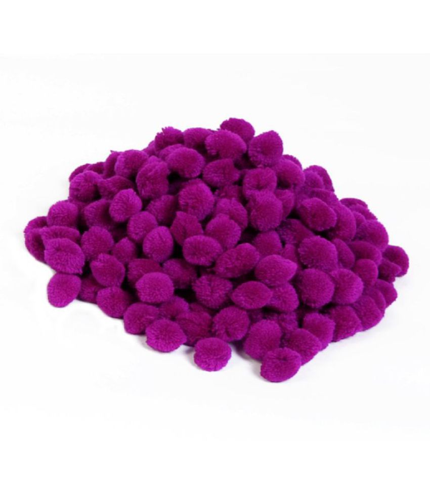     			Pom Pom Big Wool Balls : Color Purple : Pack of 50 42 mm (4 cm) dai, Used for Art & Craft, Dresses, Room Decoration, Jewellery Making etc