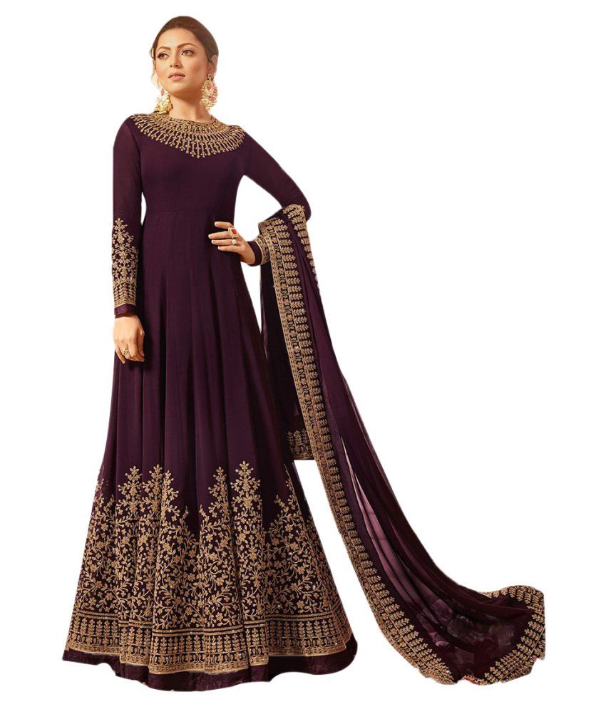 Purple Faux Georgette Anarkali Anarkali