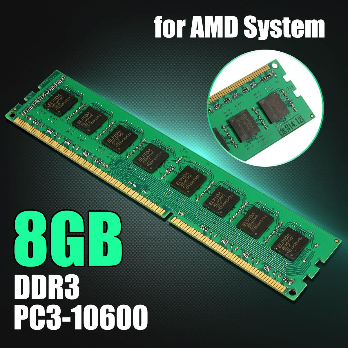 8GB Memory RAM DDR3 1333 PC3-10600 1333MHz DIMM Memory 240-Pin PC For