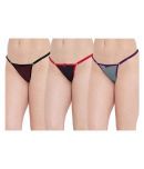 N-Gal Pack of 3 Polyester Women's Thongs ( Multi Color )