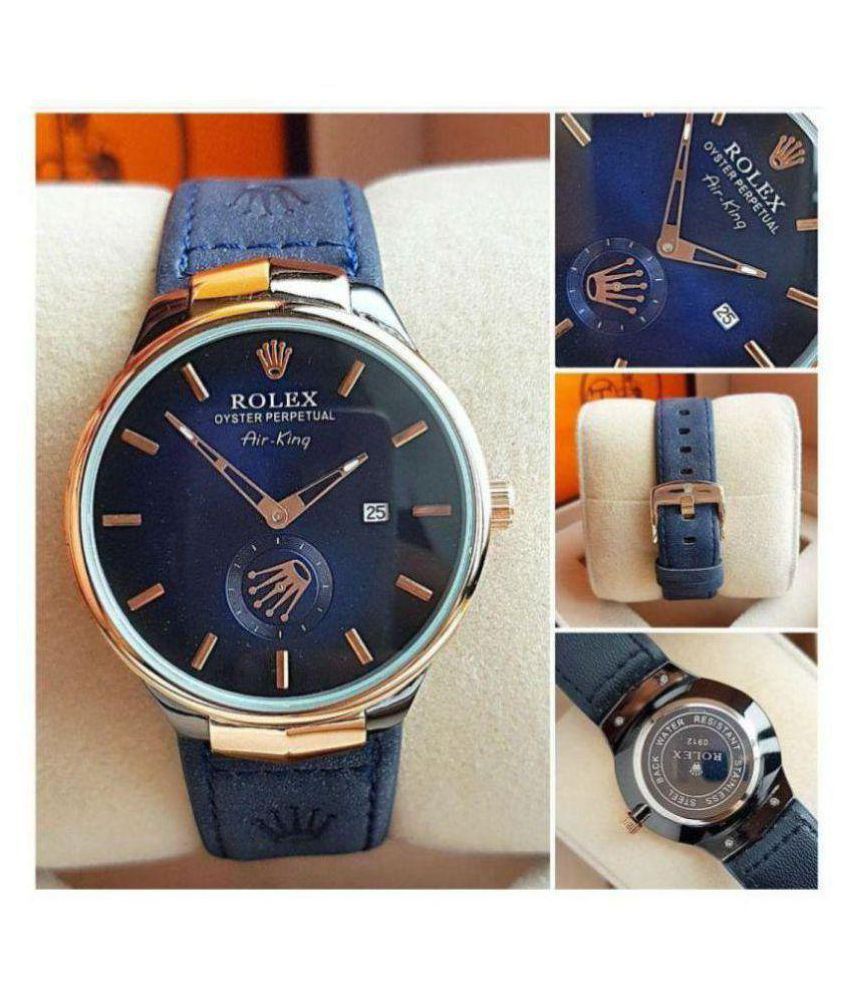 rolex mens leather watches