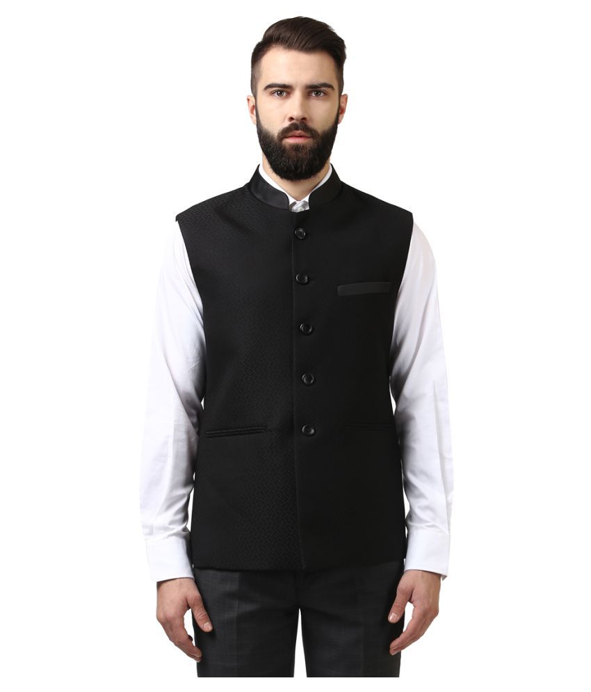 Raymond Black Solid Formal Waistcoats - Buy Raymond Black Solid Formal ...