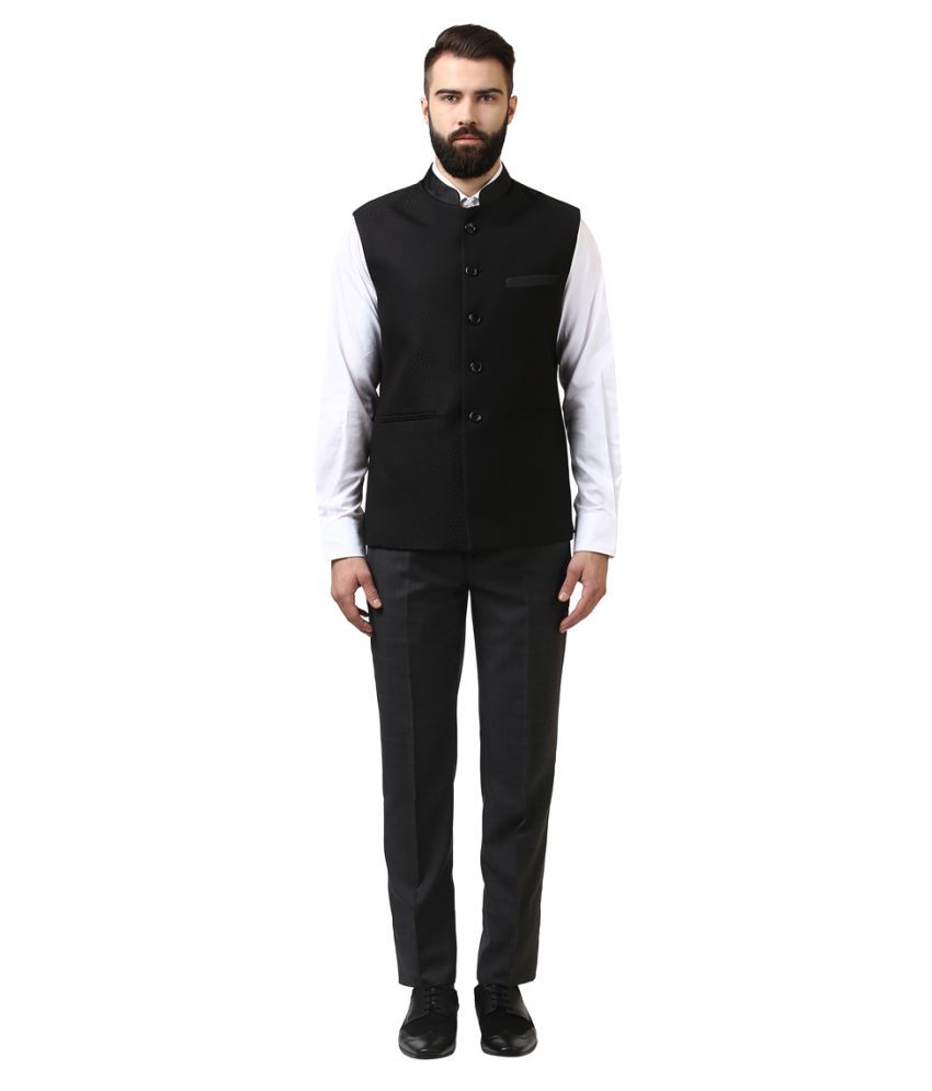 Raymond Black Solid Formal Waistcoats - Buy Raymond Black Solid Formal ...