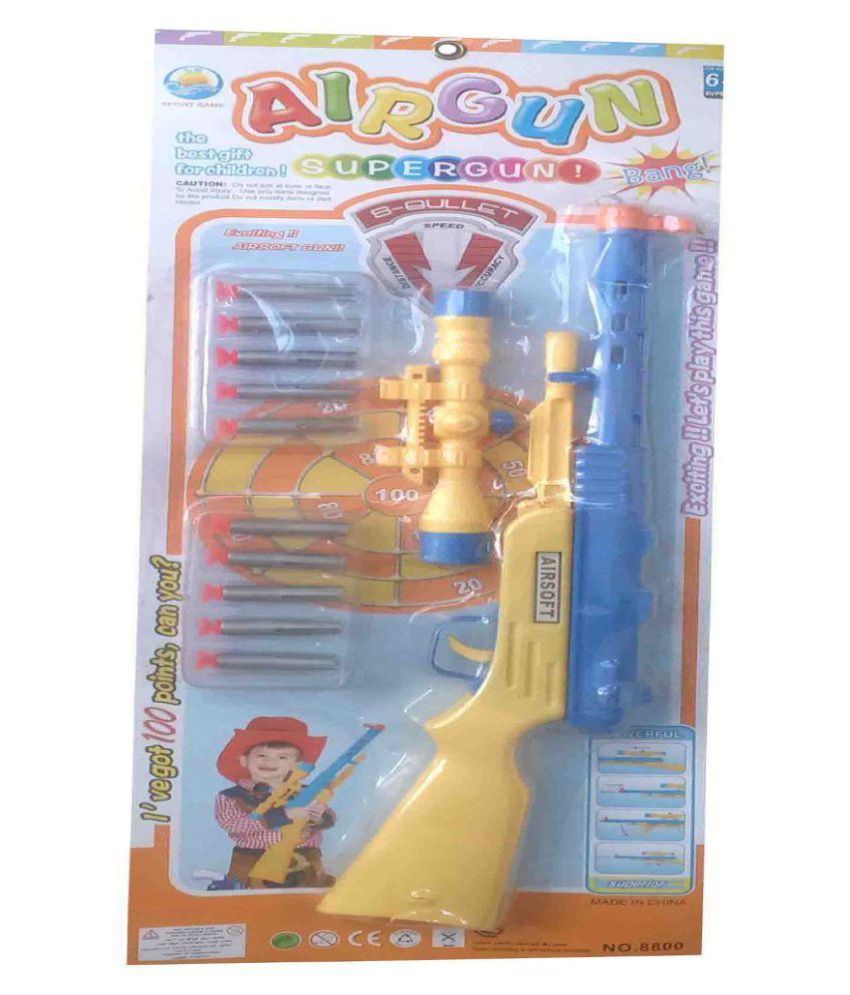 Air Gun With 10 Bullets (Yellow, Blue) Buy Air Gun With 10 Bullets