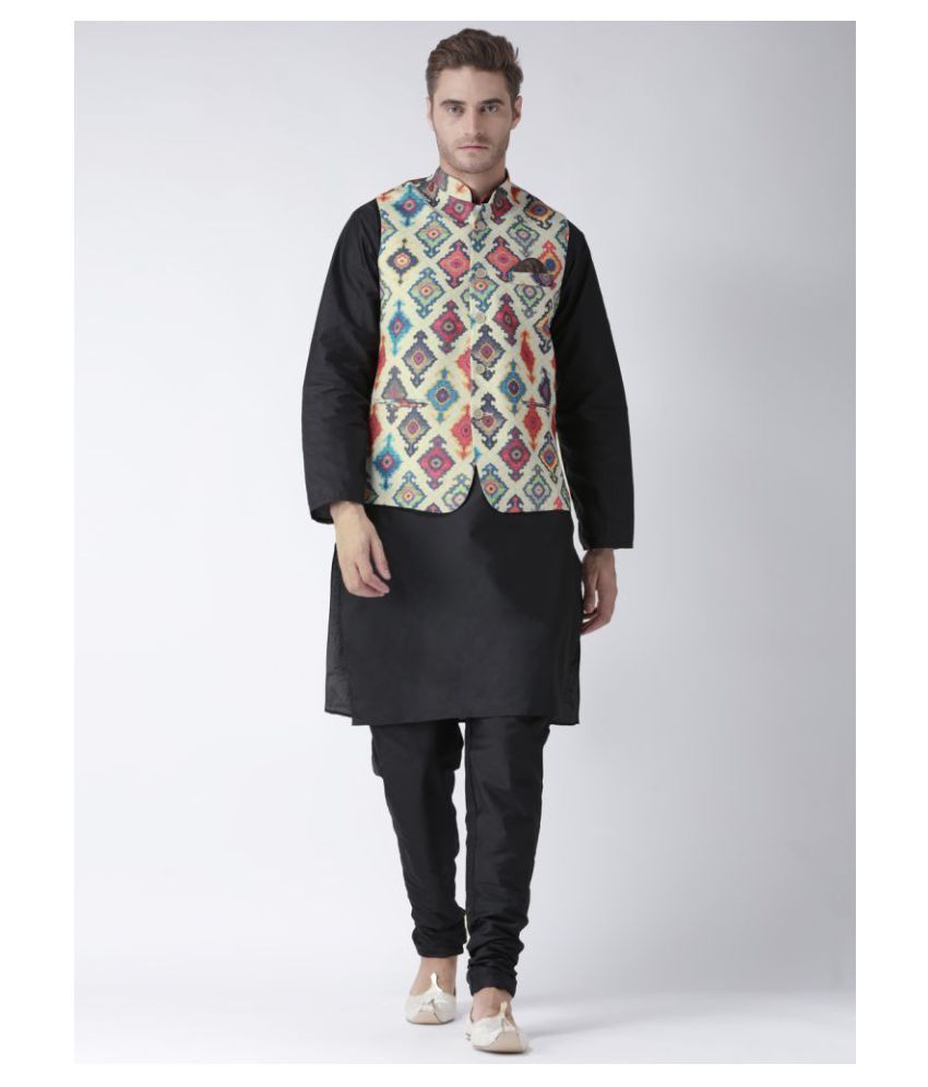 Hangup Multi Silk Blend Kurta Pyjama Set - Buy Hangup Multi Silk Blend