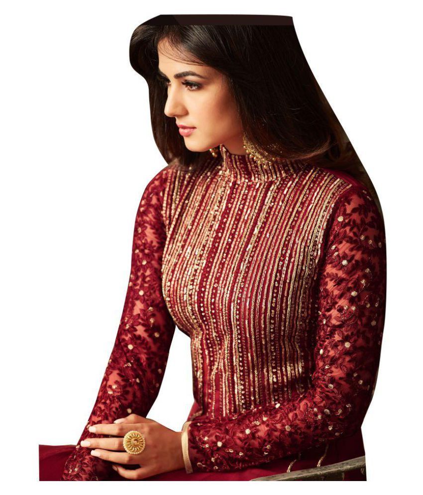 maroon ethnic gown