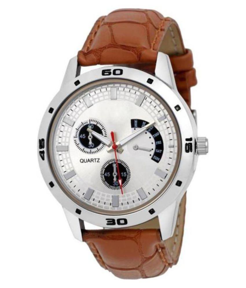 ex306 blue leather analog men's watch