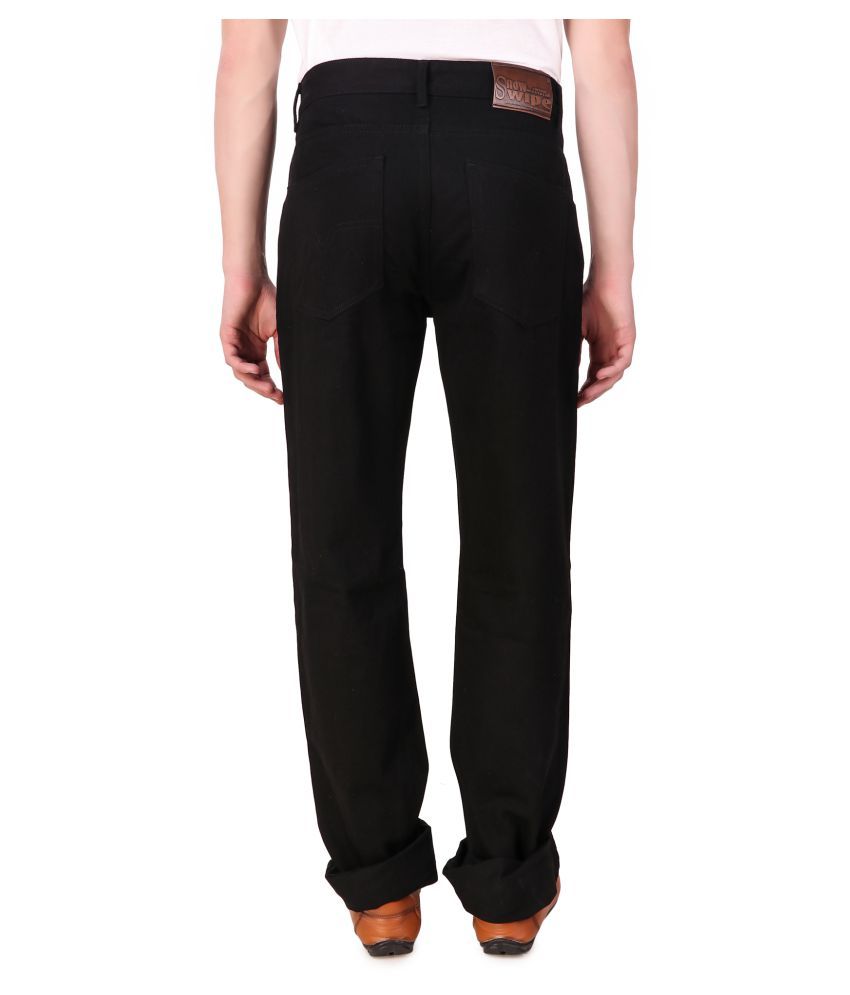 SNOW SWIPE Black Regular Fit Jeans - Buy SNOW SWIPE Black Regular Fit Jeans Online at Best 