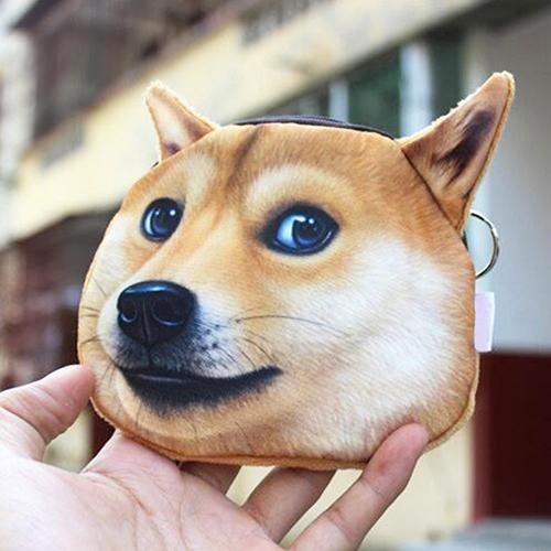 Buy Funny Dog Face Coin Purse Shiba Inu Husky Head Zipper