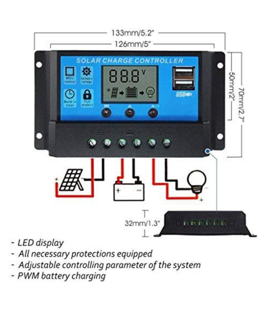 TechTest Solar Charger 30A 12V/24V PWM Solar Charge Controller Price in