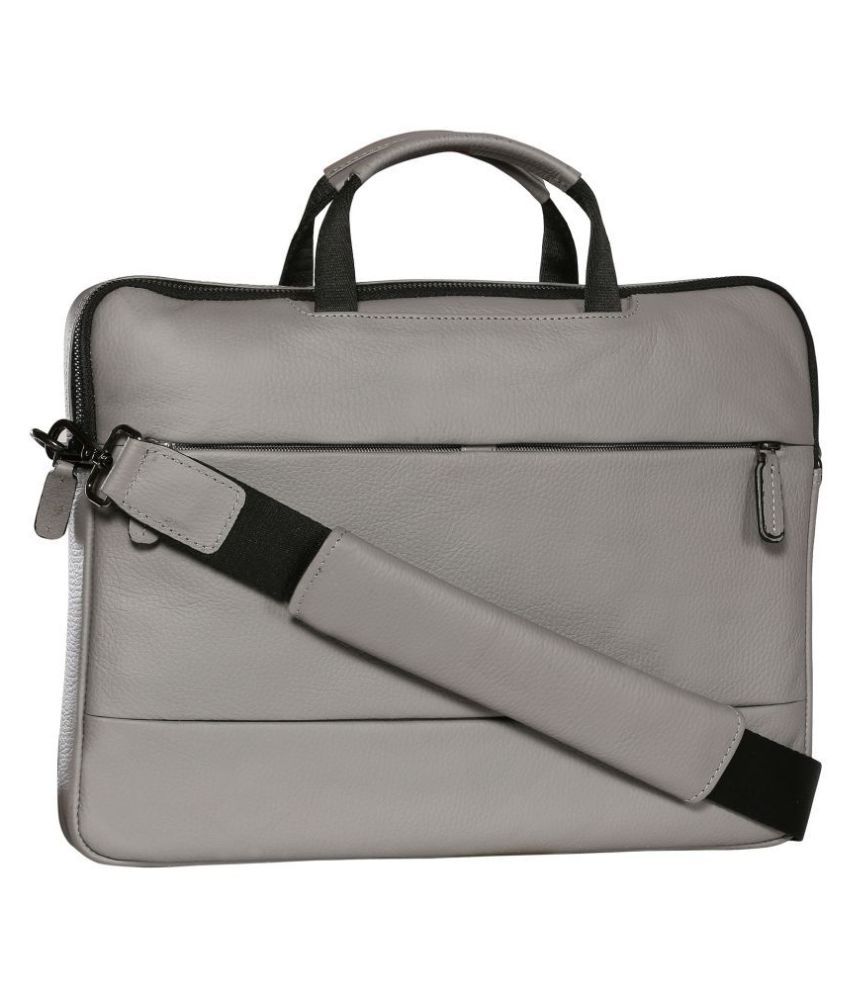 Scharf Vasco Grey Leather Office Bag - Buy Scharf Vasco Grey Leather ...