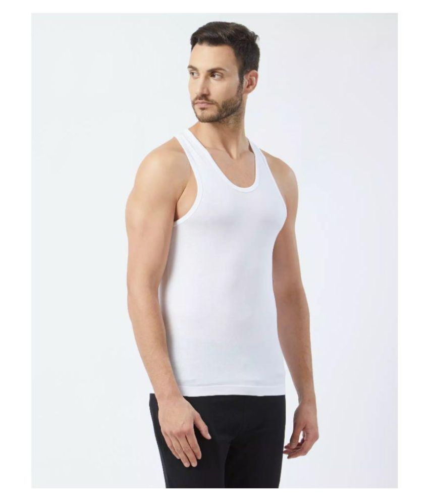 HUMAN CLOTHES White Sleeveless Vests - Buy HUMAN CLOTHES White ...