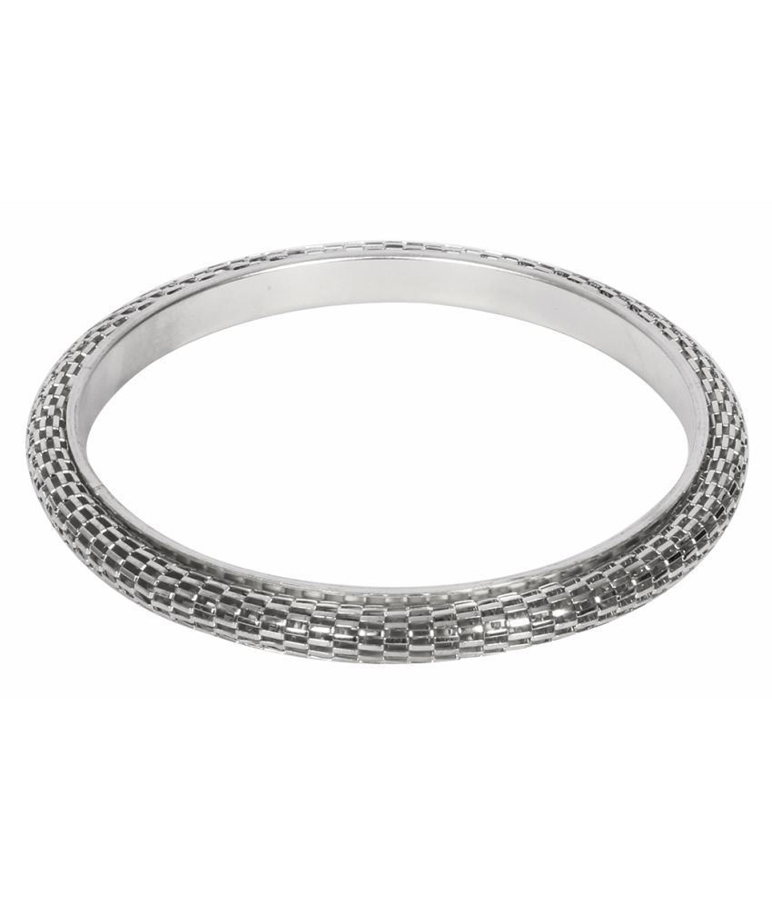 Ayesha Set of 2 Silver Toned Metallic Bangle: Buy Ayesha Set of 2 ...