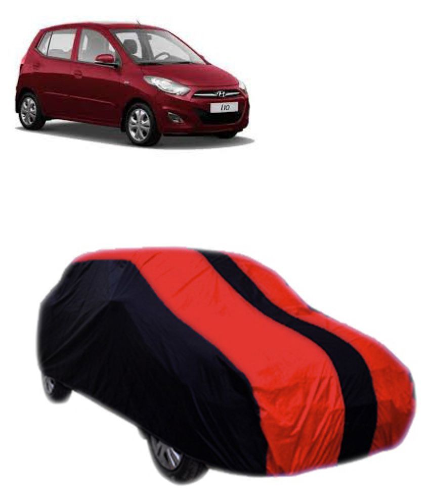 QualityBeast Hyundai i10 [2010-2015] Car Body Cover Red Black: Buy