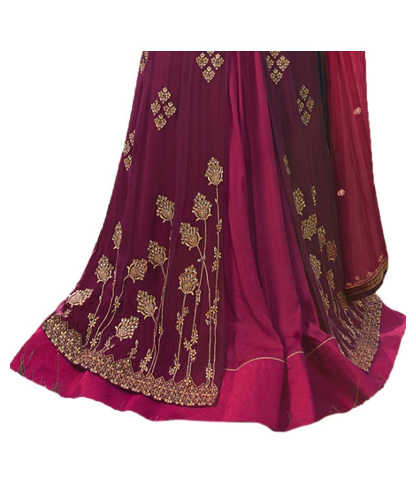 purple georgette gown