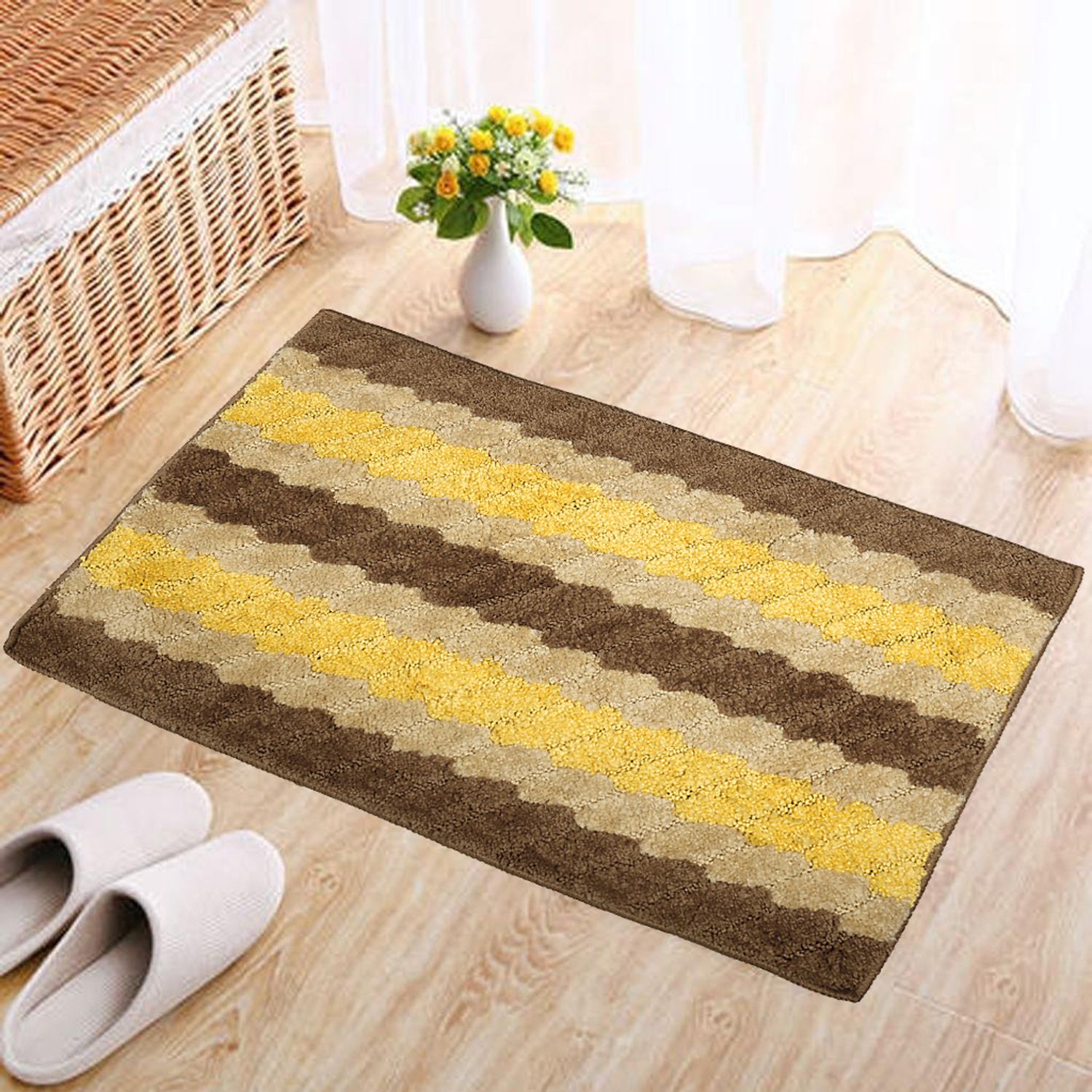     			E-Retailer Yellow Single Regular Outdoor Mat