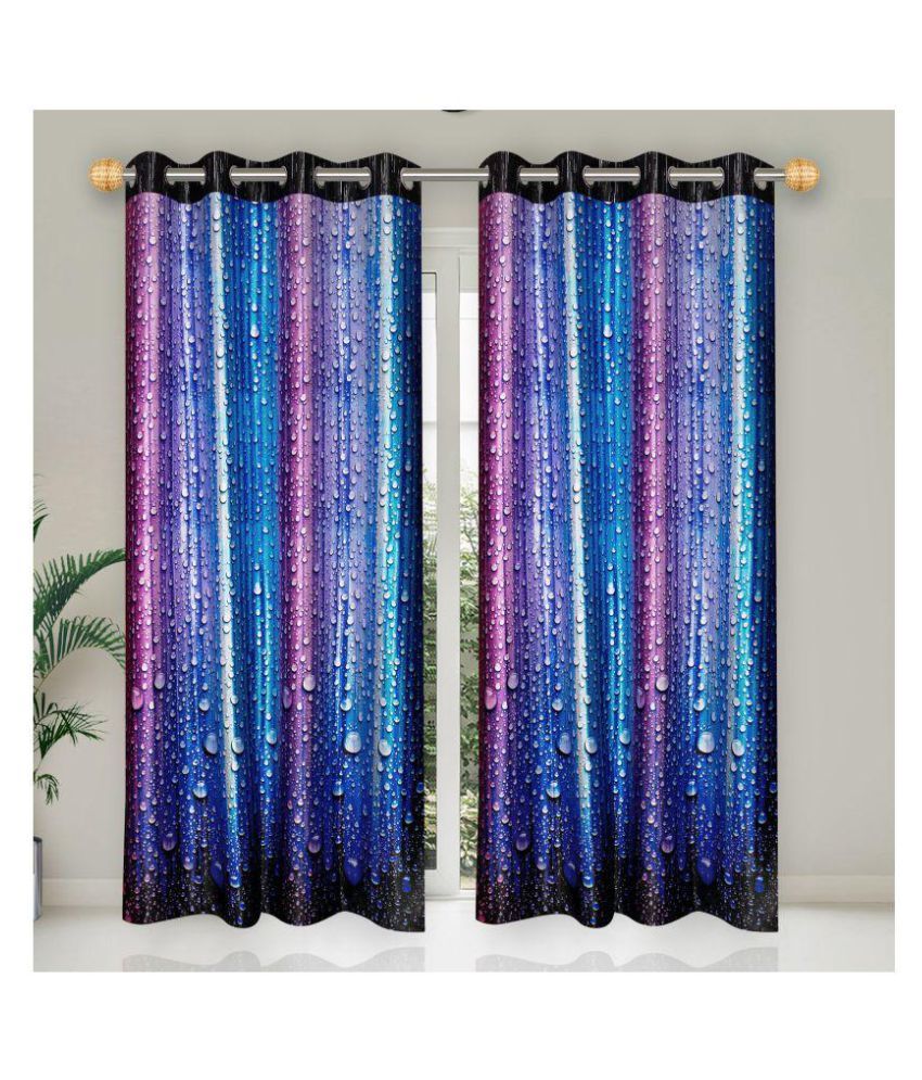     			E-Retailer Single Long Door Semi-Transparent Eyelet Polyester Curtains Fuschia