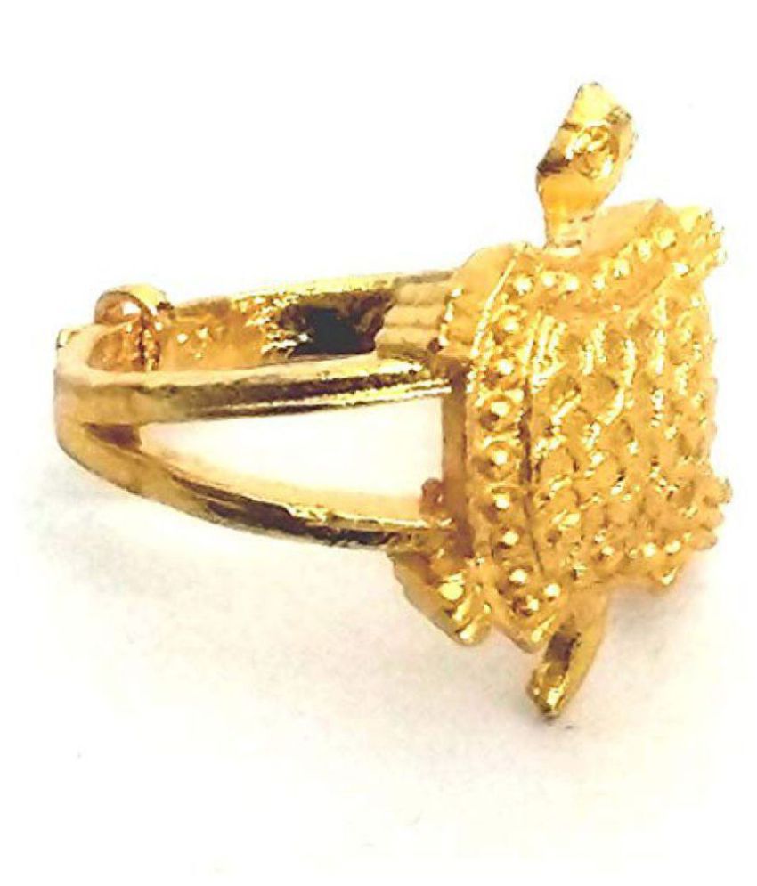 Golden Ashta Dhatu Tortoise Ring for Men and Women: Buy Golden Ashta Dhatu Tortoise Ring for Men 