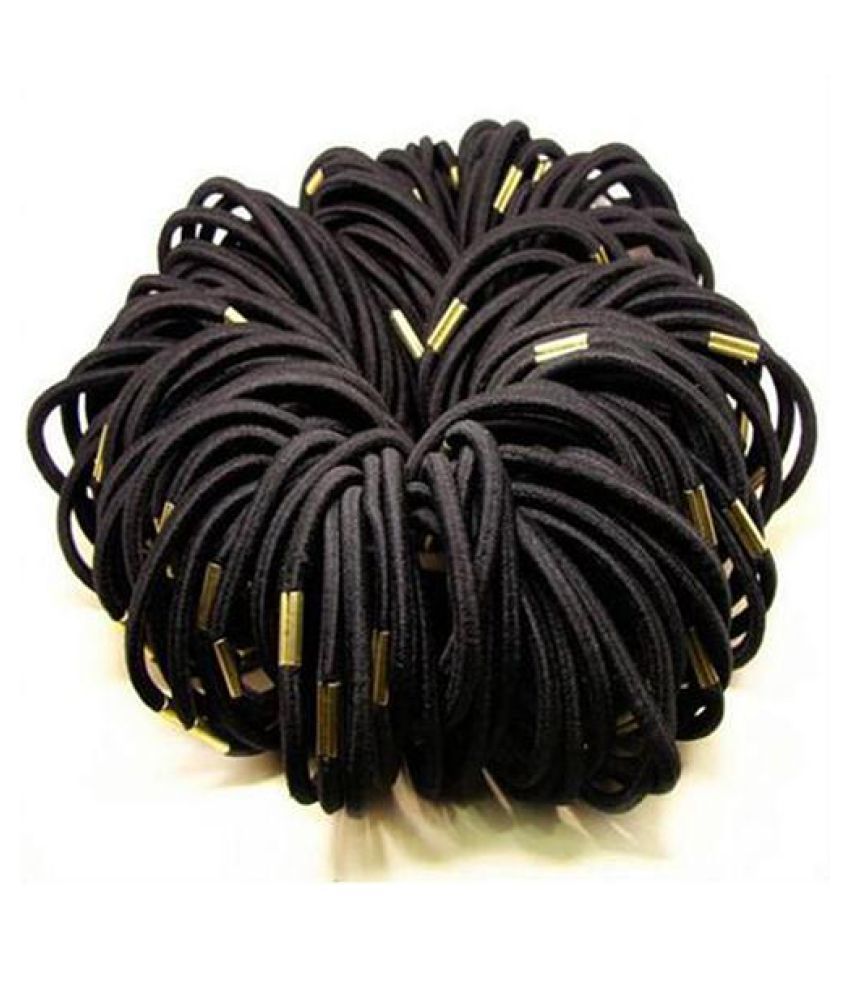 10pcs Girls Black Elastic Hair Ties Band Rope Ponytail Holder
