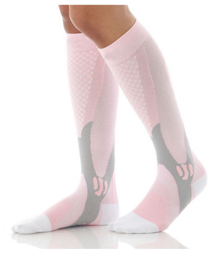 Size:S/M Unisex Men Women Leg Support Stretch Magic Compression Socks Sports Running Color:Blue 