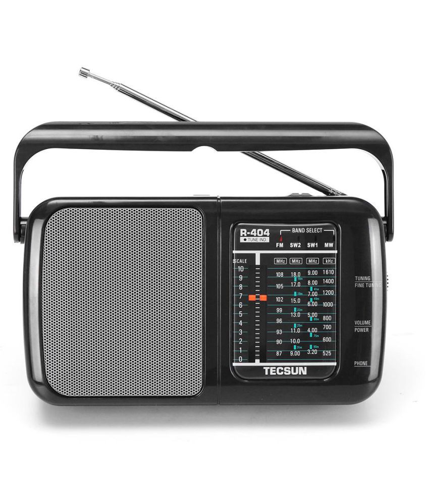Digital Wecker FM Radio Empfänger Tragbare FM Empfänger Uhr mit Antenne ALLOMN FM MW SW Mini Radios Schwarz 