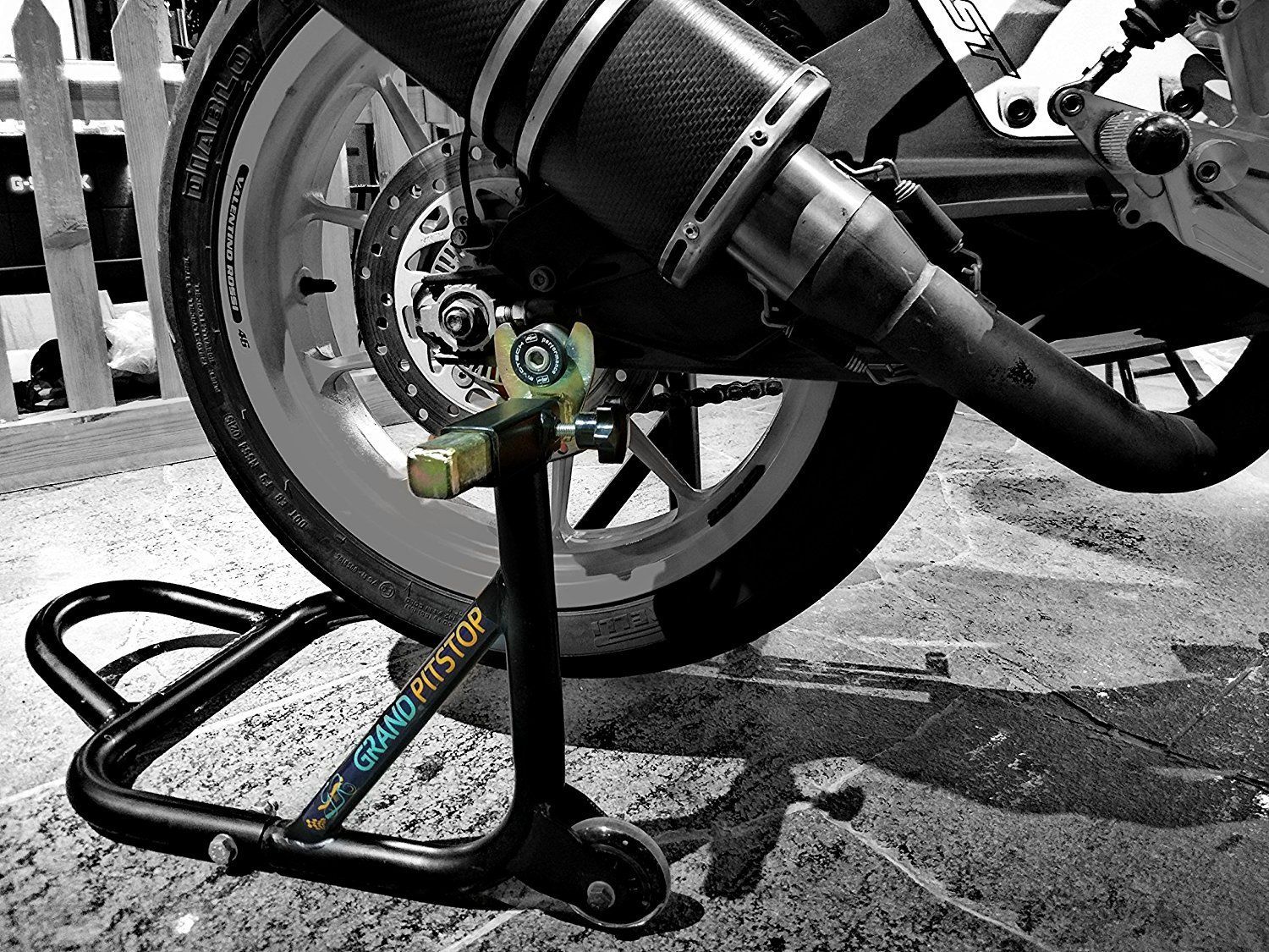 GrandPitstop Rear Paddock Stand with CNC Swingarm Slider Spools Paddock