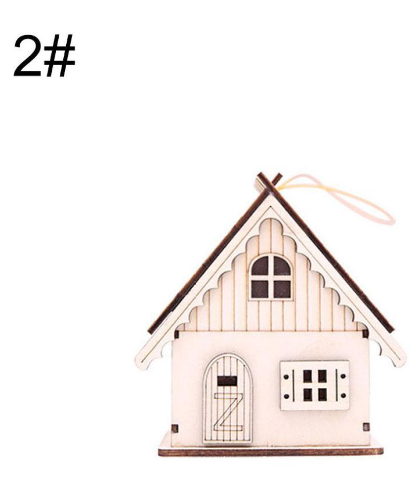 Glowing Chalet Wooden Log Cabin Ornament Hanging Creative