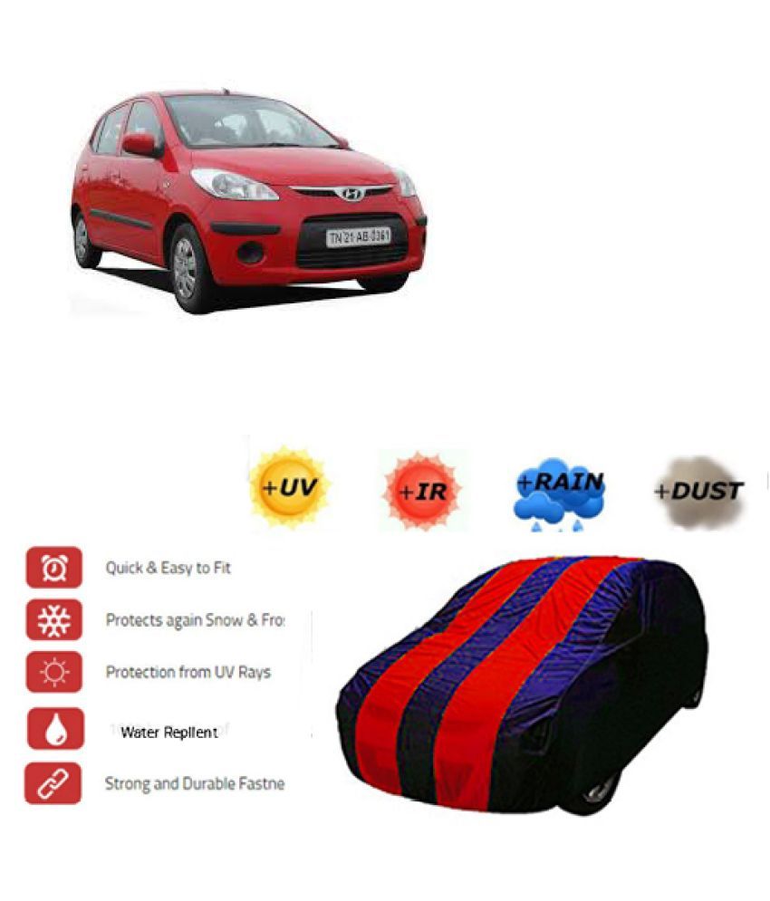 QualityBeast Car Body Cover for Hyundai i10 [2007-2010] Red Blue: Buy