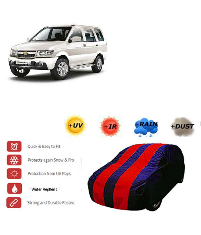 QualityBeast Car Body Cover for Chevrolet Tavera [20122014] Red Blue