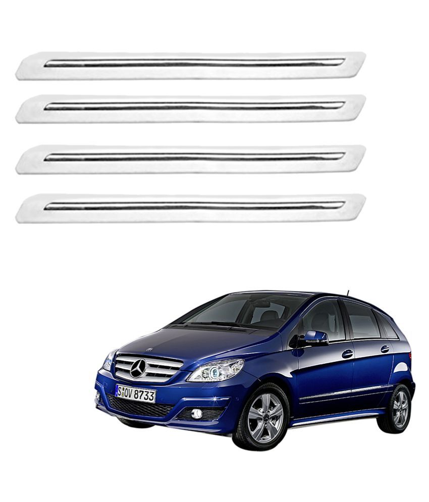 Auto Addict Single Chrome White Car Bumper Guard Set Of 4 Pcs For Mercedes Benz B Class Electric