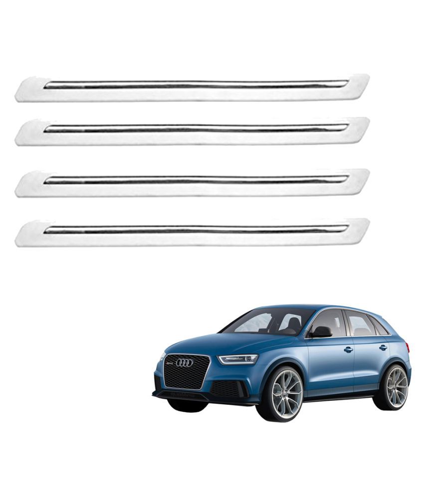 Auto Addict Single Chrome White Car Bumper Guard Set Of 4 Pcs For Audi Q3