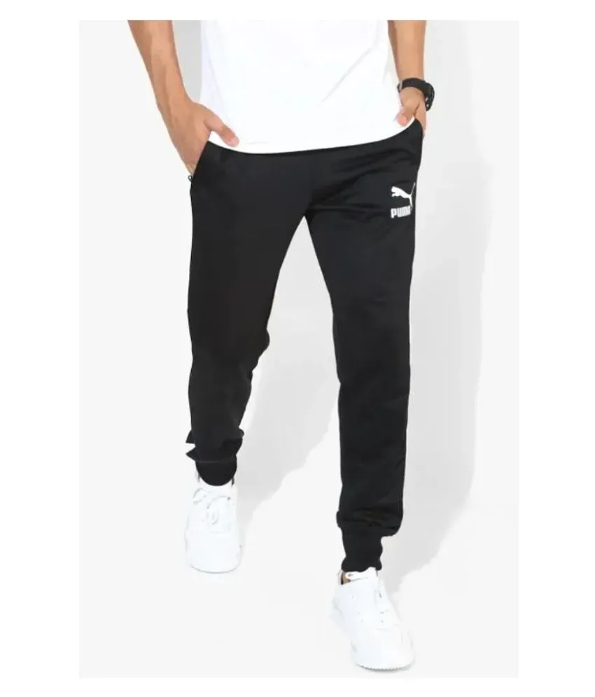 Puma black 2025 polyester lycra trackpants